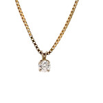 14K Yellow Gold 18" Diamond Solitaire necklace D.25ctw