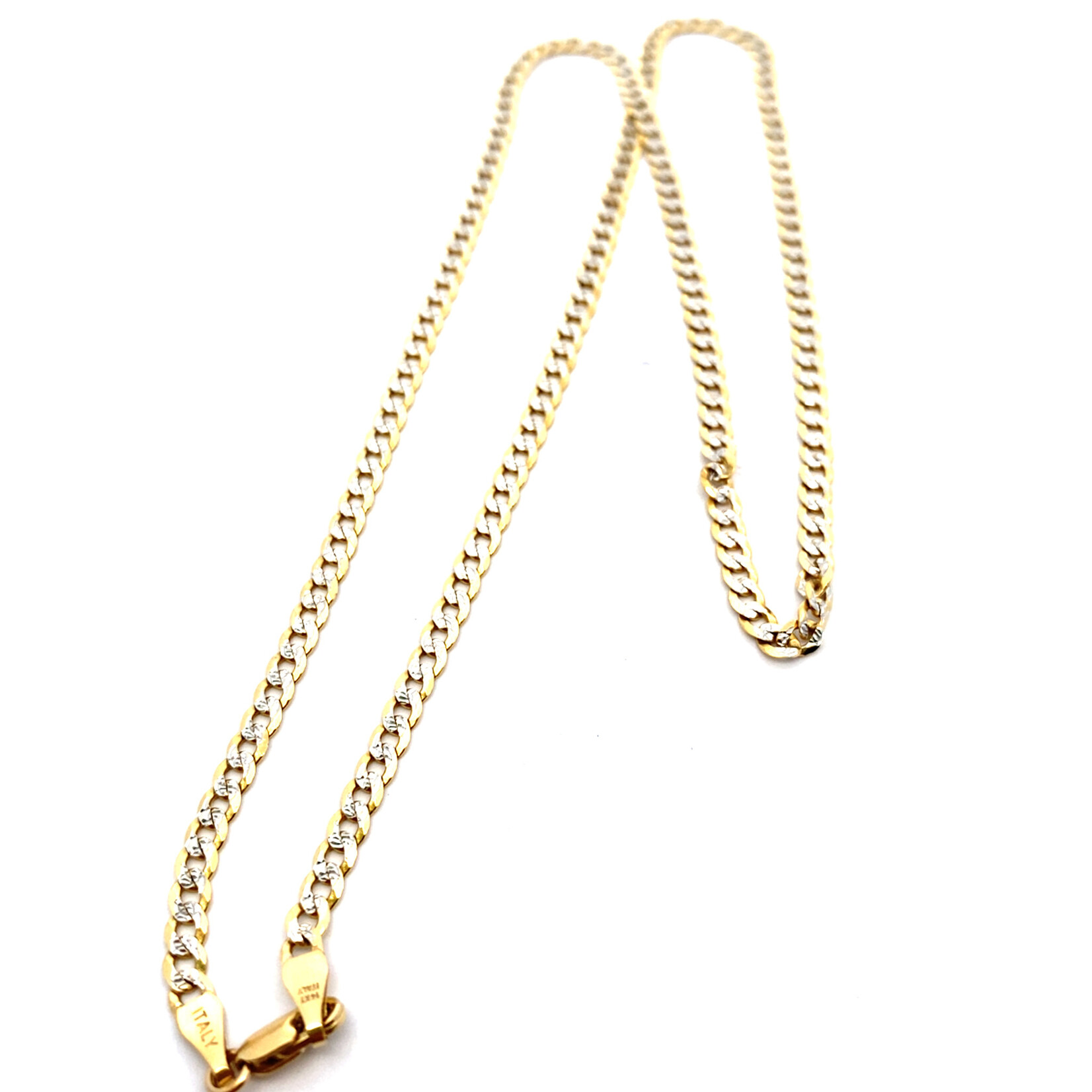 14K Two-Tone 18" Curb Chain