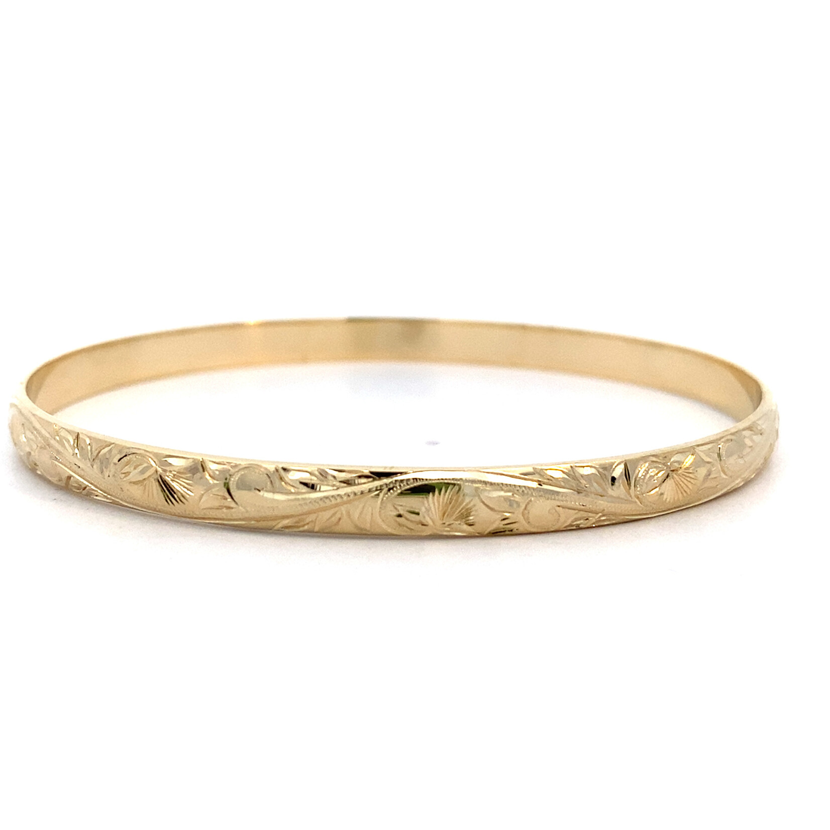 Lehua Blossom 14K Yellow Gold 5mm Barrel Medium Lehua Blossom sz7.5