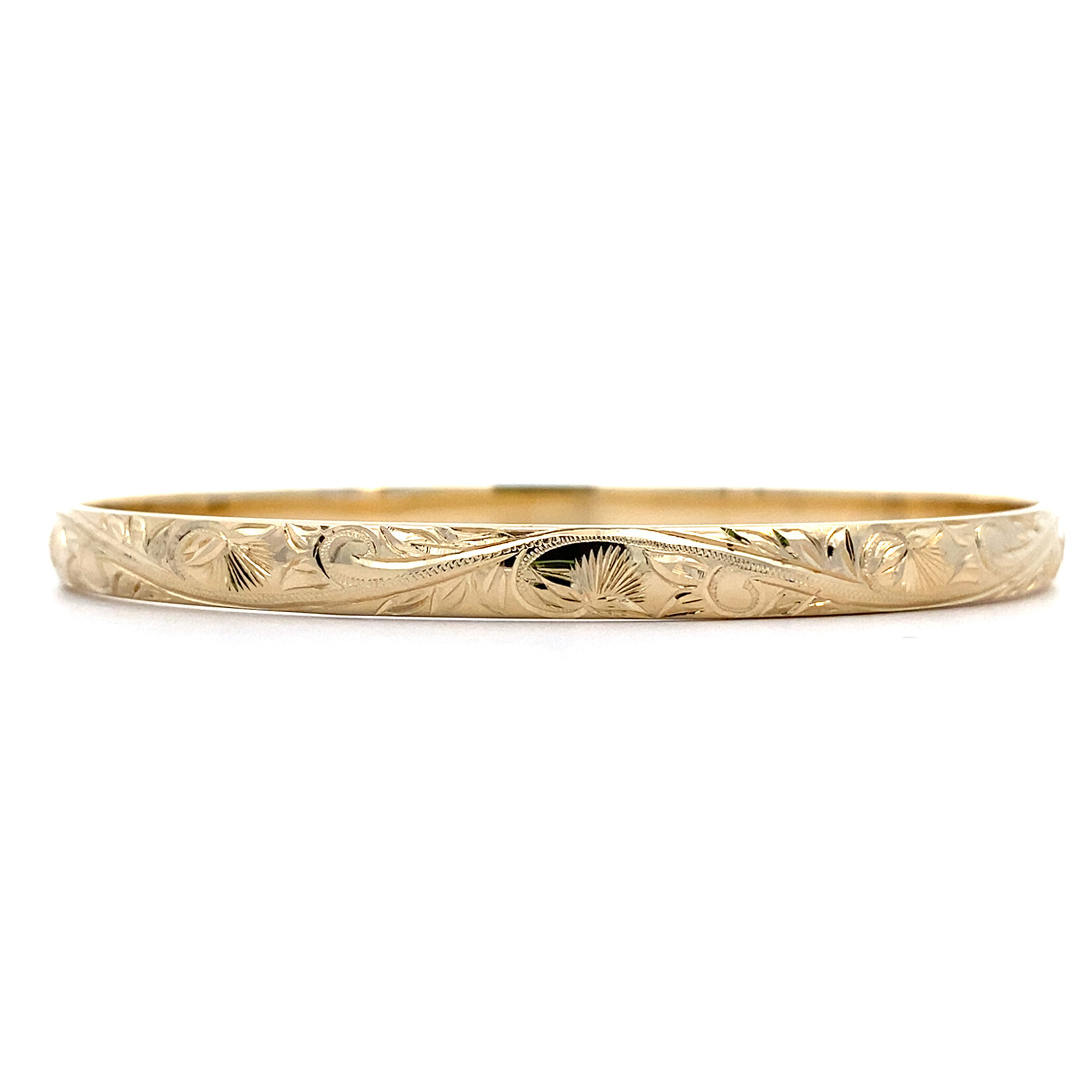 Lehua Blossom 14K Yellow Gold 5mm Barrel Medium Lehua Blossom sz7.5