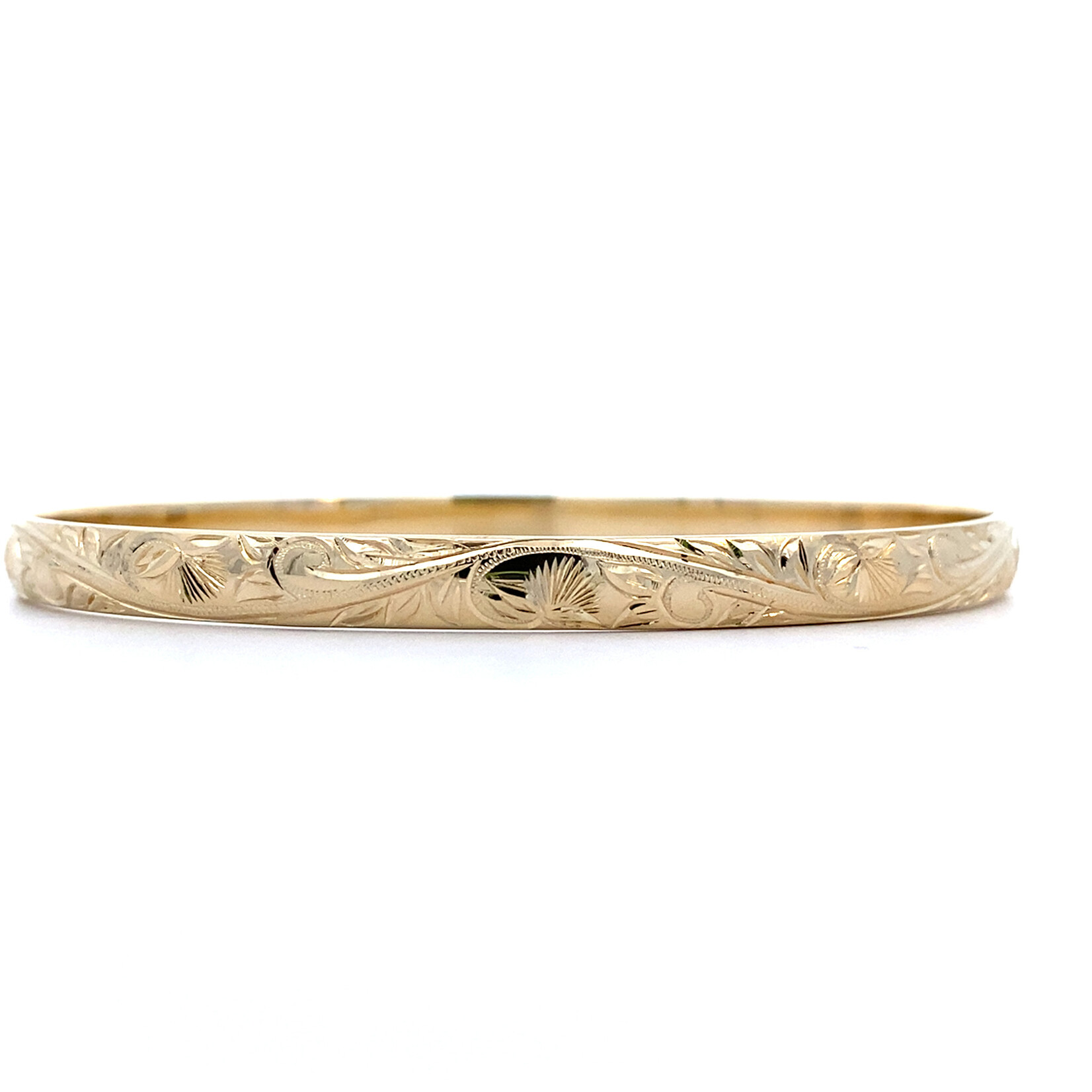 Lehua Blossom 14K Yellow Gold 5mm Barrel Medium Lehua Blossom sz7.5