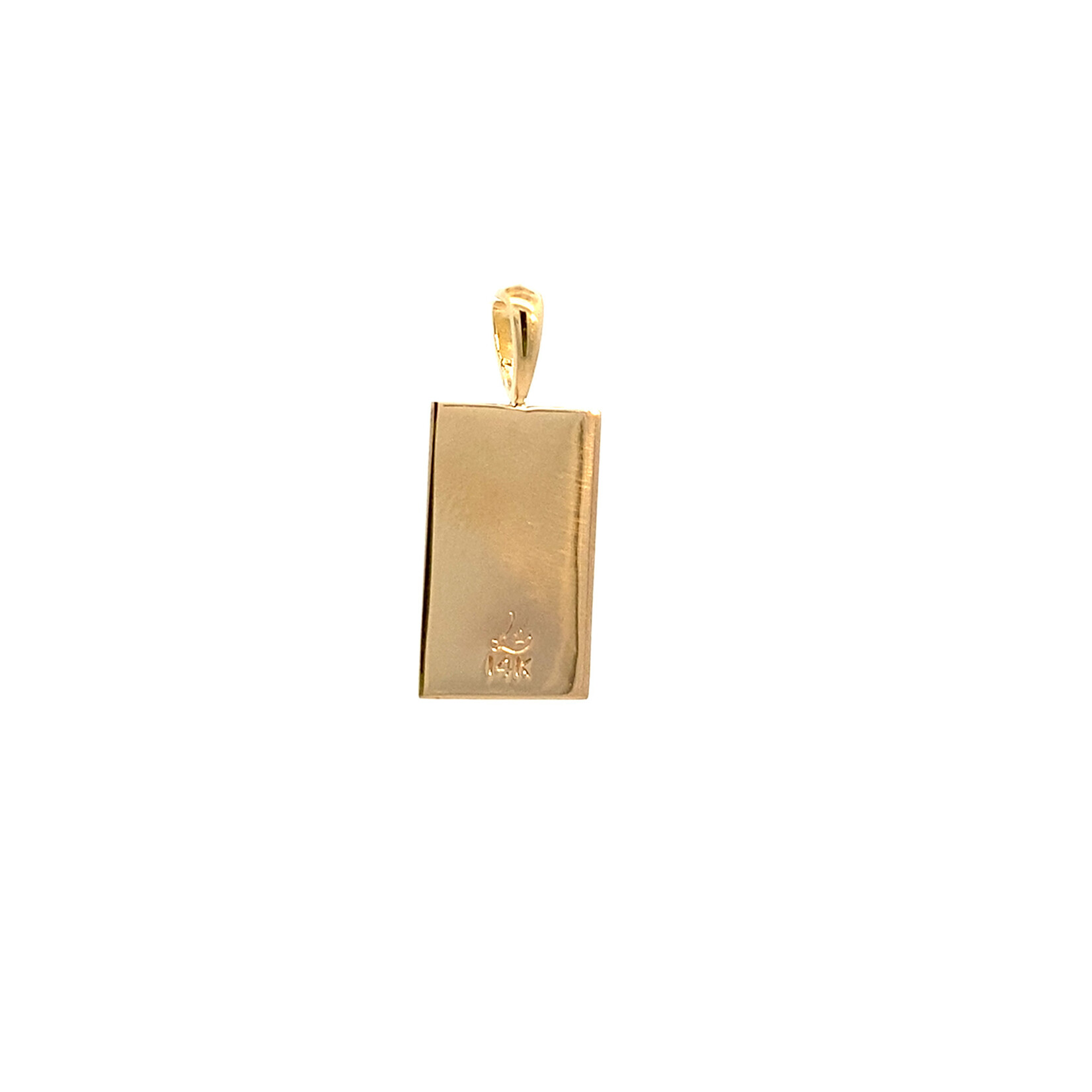 Ohia Lehua 14K Yellow Gold 10mm Barrel 5/8" Ohia Lehua Red Glass Enamel Pendant