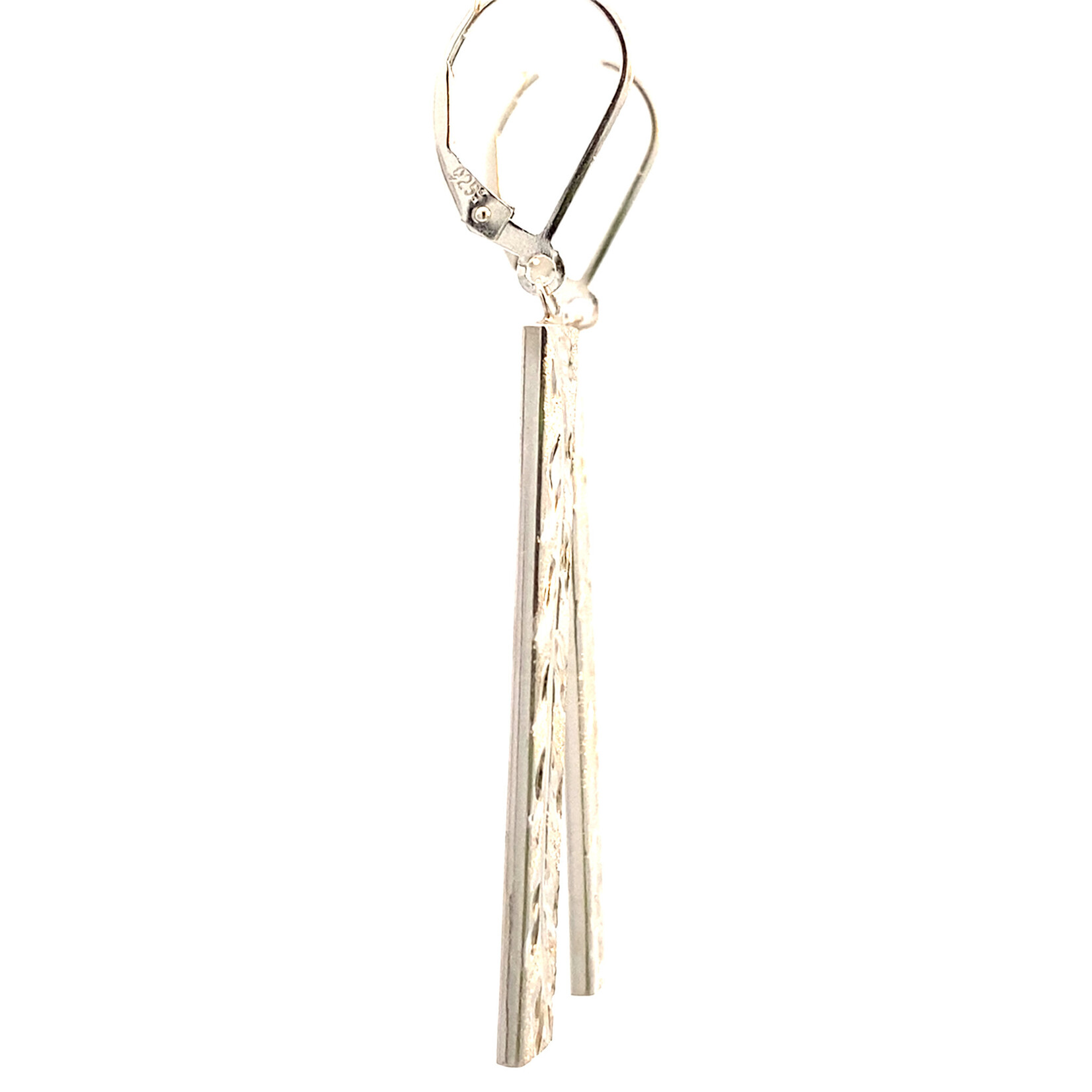 Maile Kaluhea Sterling Silver 1.5" 5mm Flat Heavy Maile Kaluhea Bar Dangles