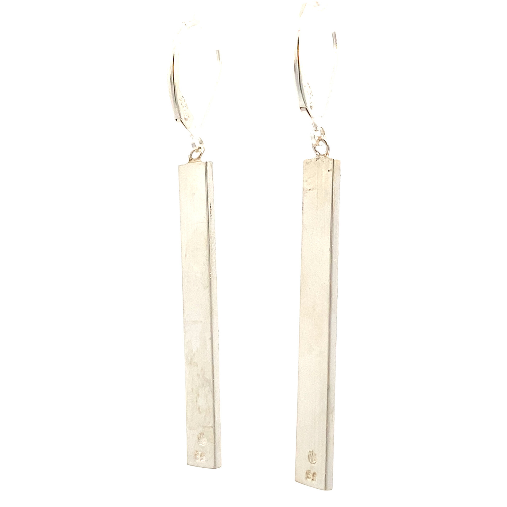 Maile Kaluhea Sterling Silver 1.5" 5mm Flat Heavy Maile Kaluhea Bar Dangles
