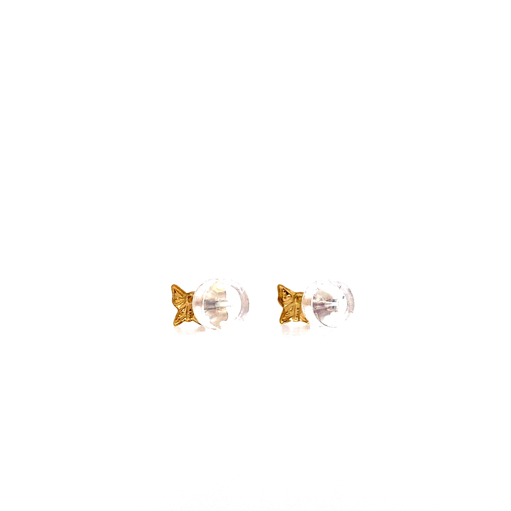 14K Yellow Gold Butterfly Children Screwback Earrings