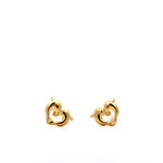 14K Yellow Gold Heart Dolphin Studs