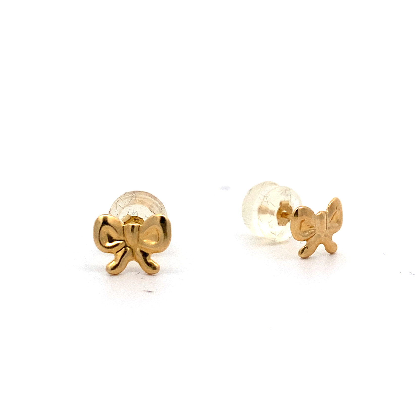 14K Yellow Gold Keiki Bow stud earrings