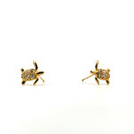 14K Yellow Gold Honu with CZ studs