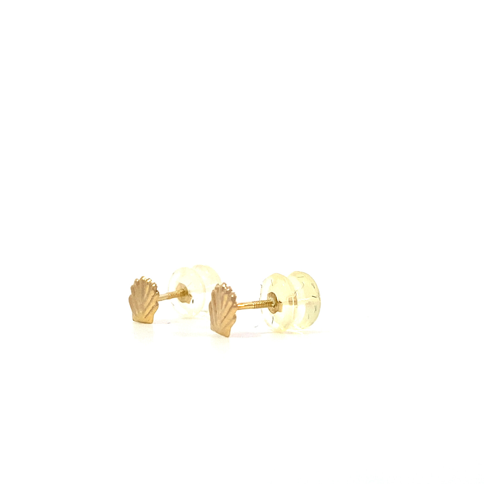 14K Yellow Gold Shell Post Earrings