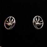Sterling Silver 14mm Bird of Paradise stud earrings