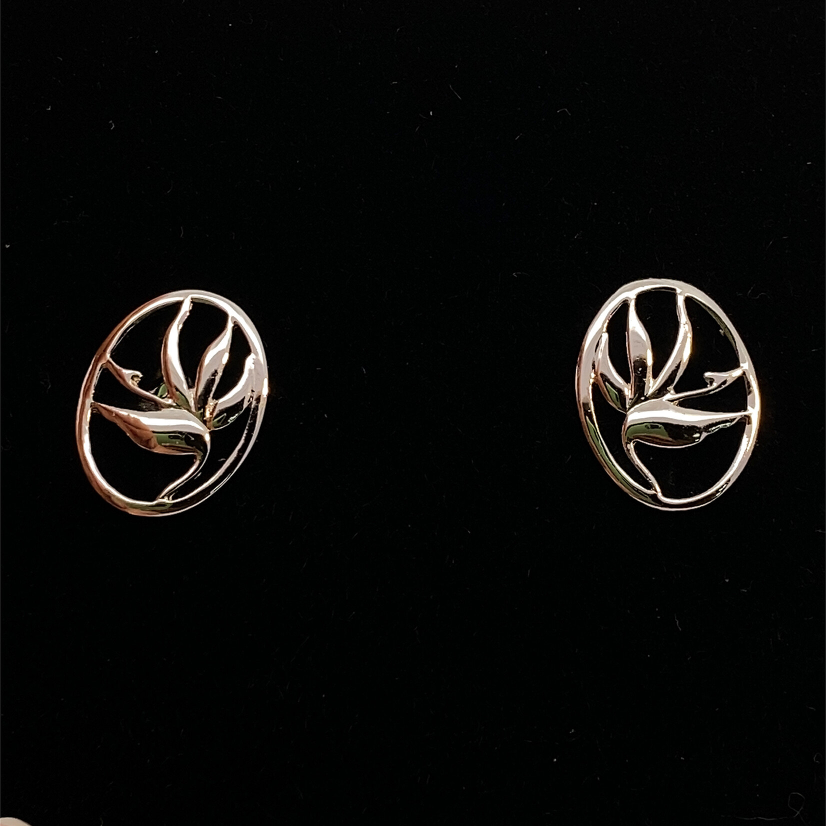 Sterling Silver 14mm Bird of Paradise stud earrings