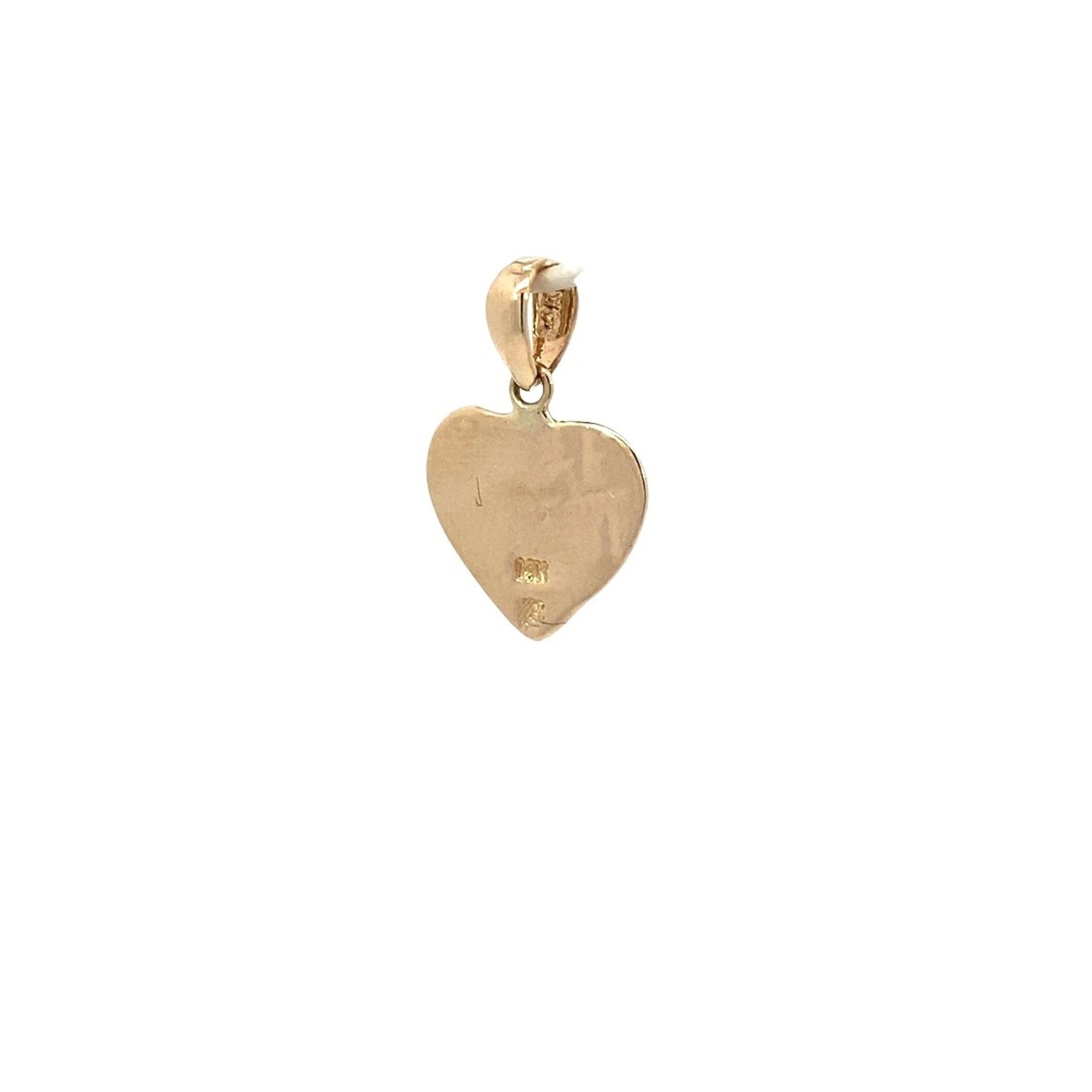 14K Yellow Gold Initial Heart Pendant "A" Epoxy