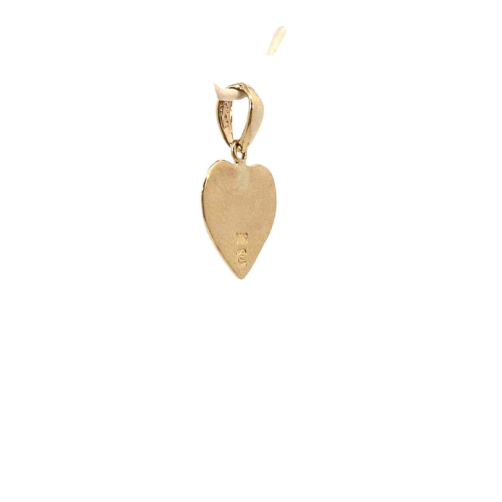 14K Yellow Gold Initial Heart Pendant "B" Epoxy