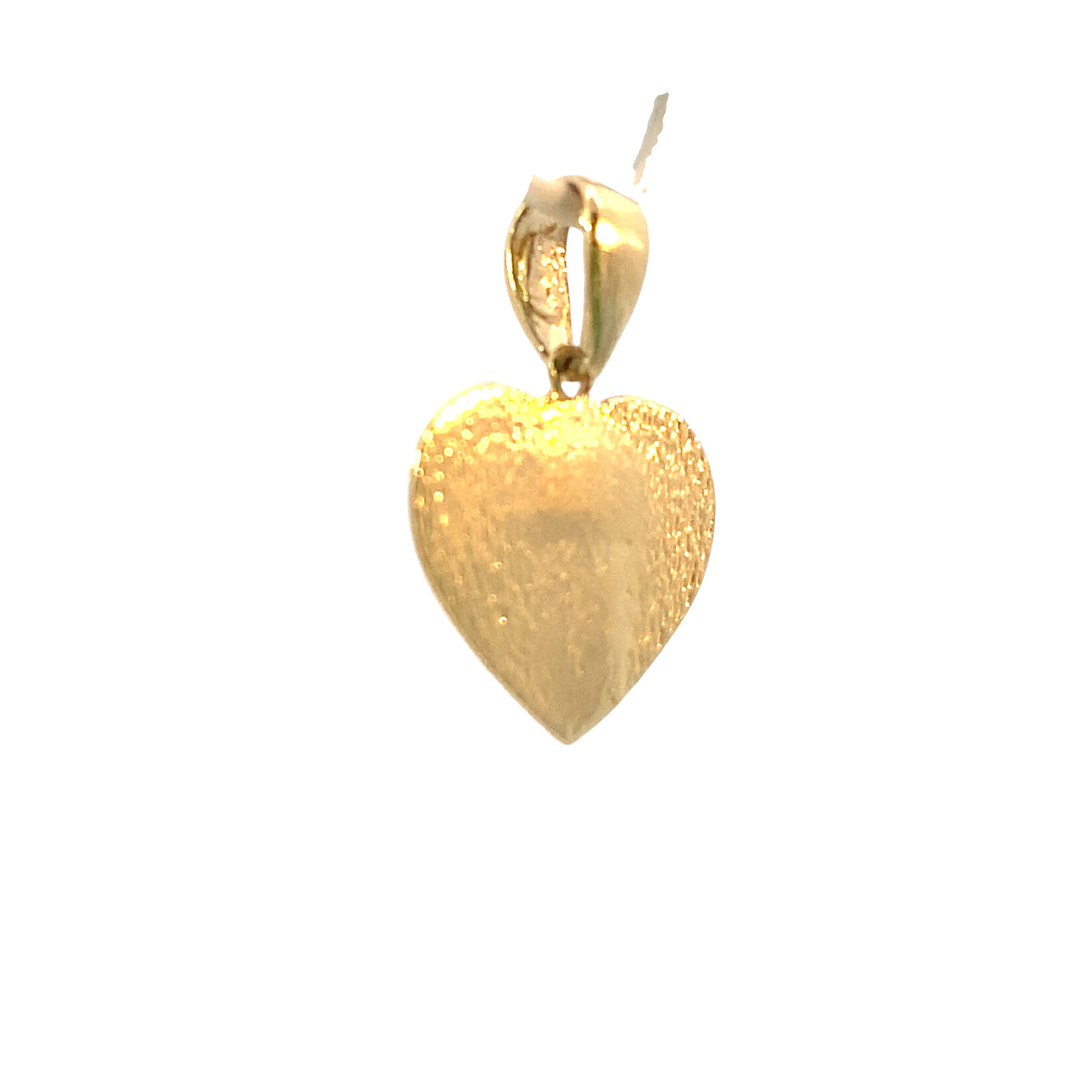 14K Yellow Gold Initial Heart Pendant "C" Epoxy
