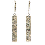 Plumeria Floral Sterling Silver 1.25" 6mm Flat Heavy Plumeria Floral Bar Dangles