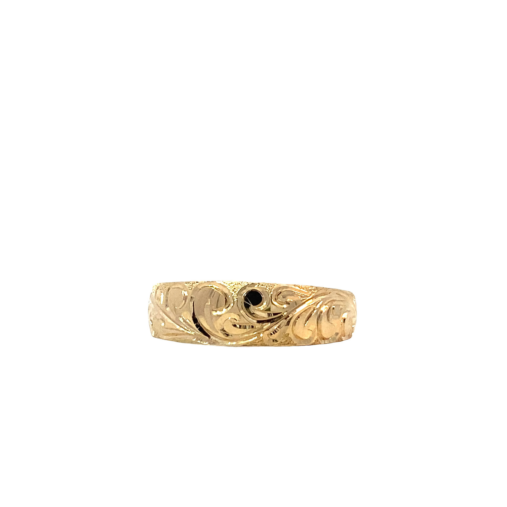 Waves 14K Yellow Gold 5mm Barrel Taper Waves Ring sz6.75