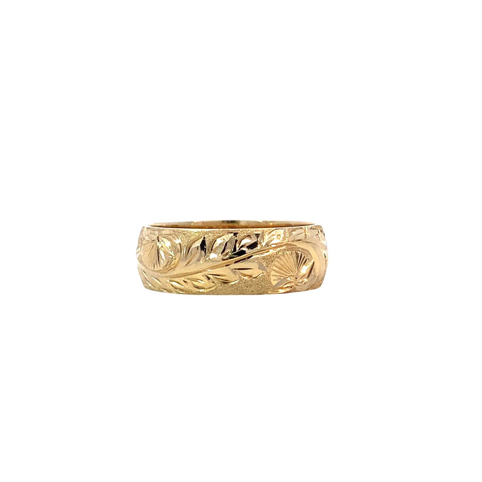 Ohia Lehua 14K Yellow Gold 6mm Barrel Medium Ohia Lehua sz5.5
