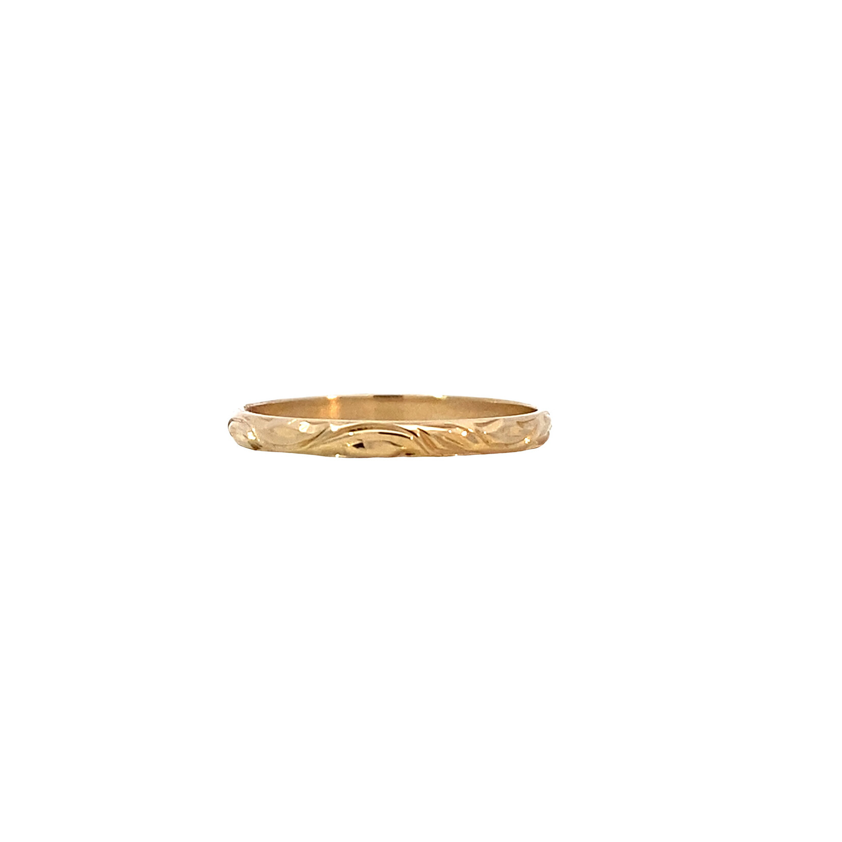 14K Yellow Gold 2mm Barrel Light Maile Ring sz5.75