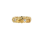 18K Yellow Gold 6mm Barrel Heavy Pua Lehua Kalai Kula  D.42tw sz7