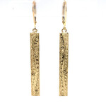 Ohia Lehua 14K Yellow Gold 1.5" 5mm Flat Light Ohia Lehua Bar Dangles
