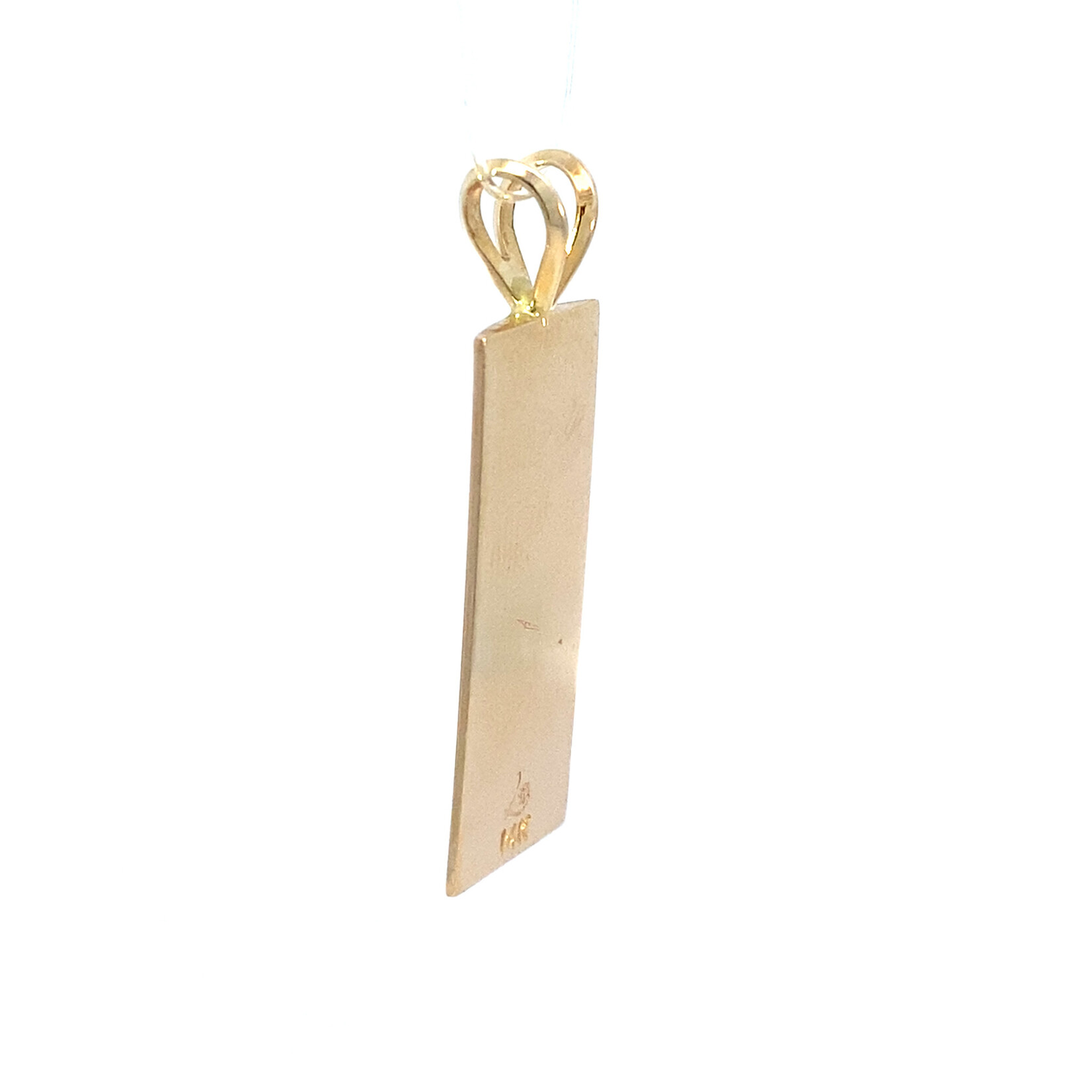 Kona Coffee 14K Yellow Gold 10mm Barrel Medium Vertical 1" Kona Coffee pendant