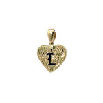Epoxy Heart Initial Pendants 