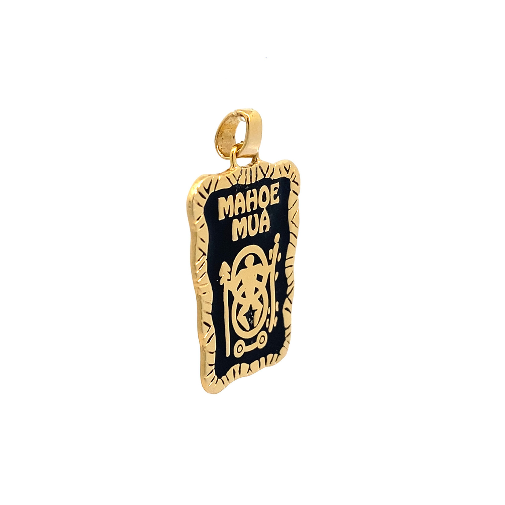 14K Yellow Gold Mahoe Mua Petroglyph Pendant