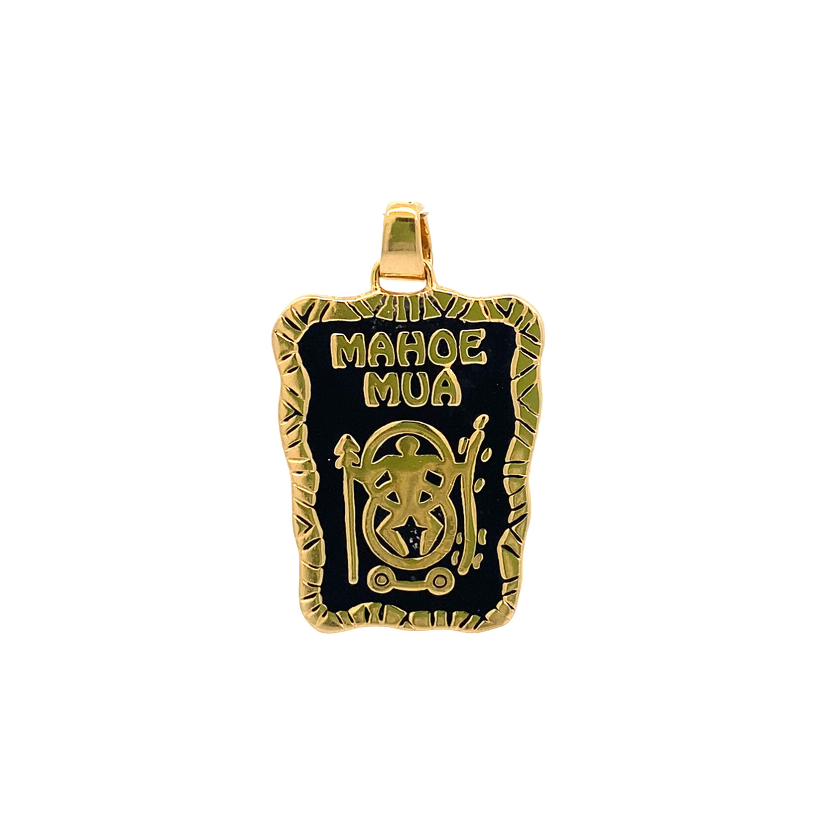 14K Yellow Gold Mahoe Mua Petroglyph Pendant