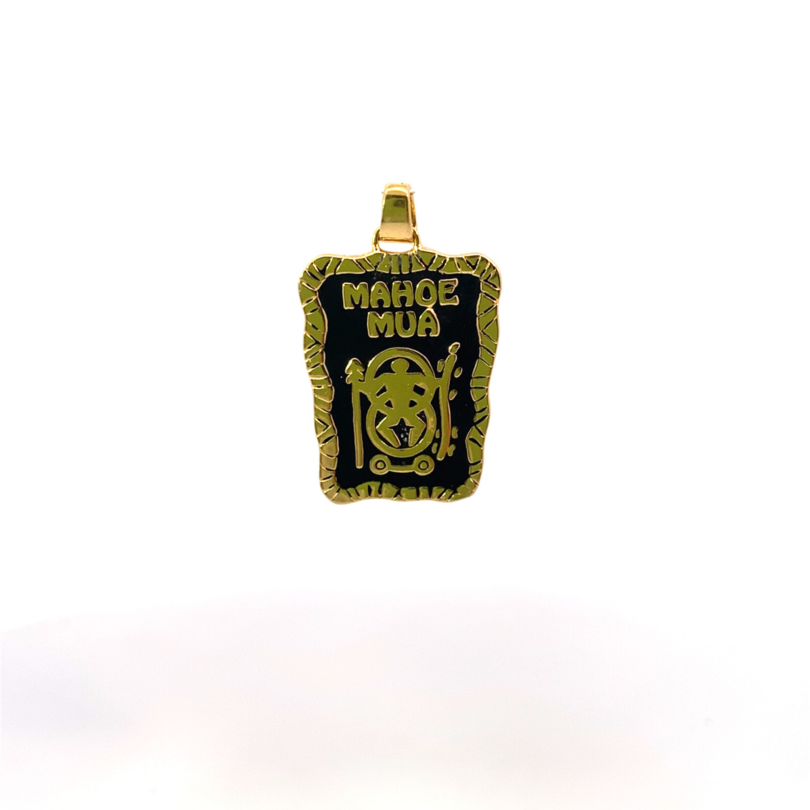 14K Yellow Gold Mahoe Mua Petroglyph Pendant