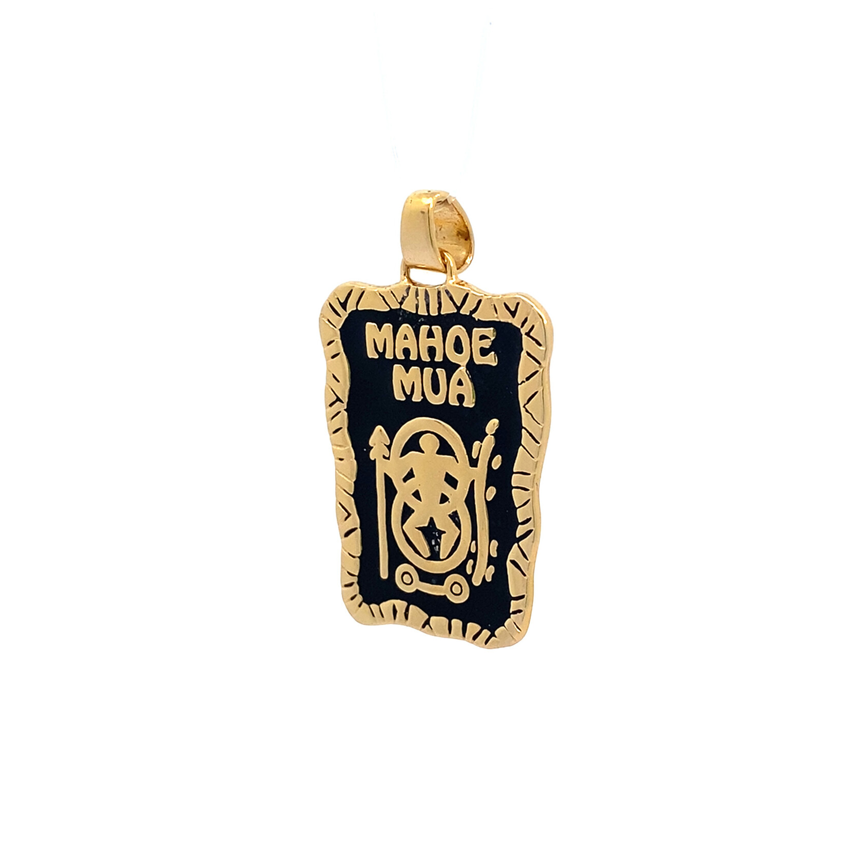 14K Yellow Gold Mahoe Mua Petroglyph Pendant