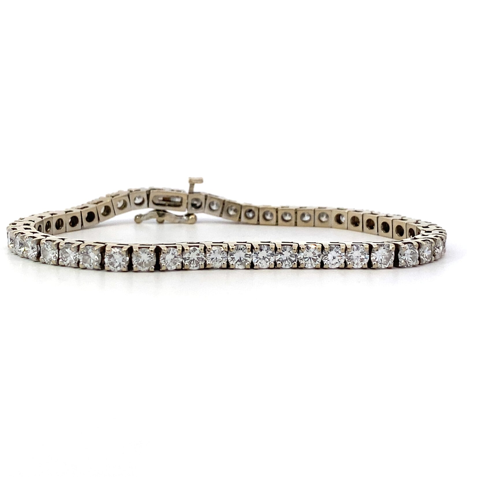 14K White Gold 6.5" Diamond Tennis bracelet 7.91ct (Has Orig. Apprasial on File)