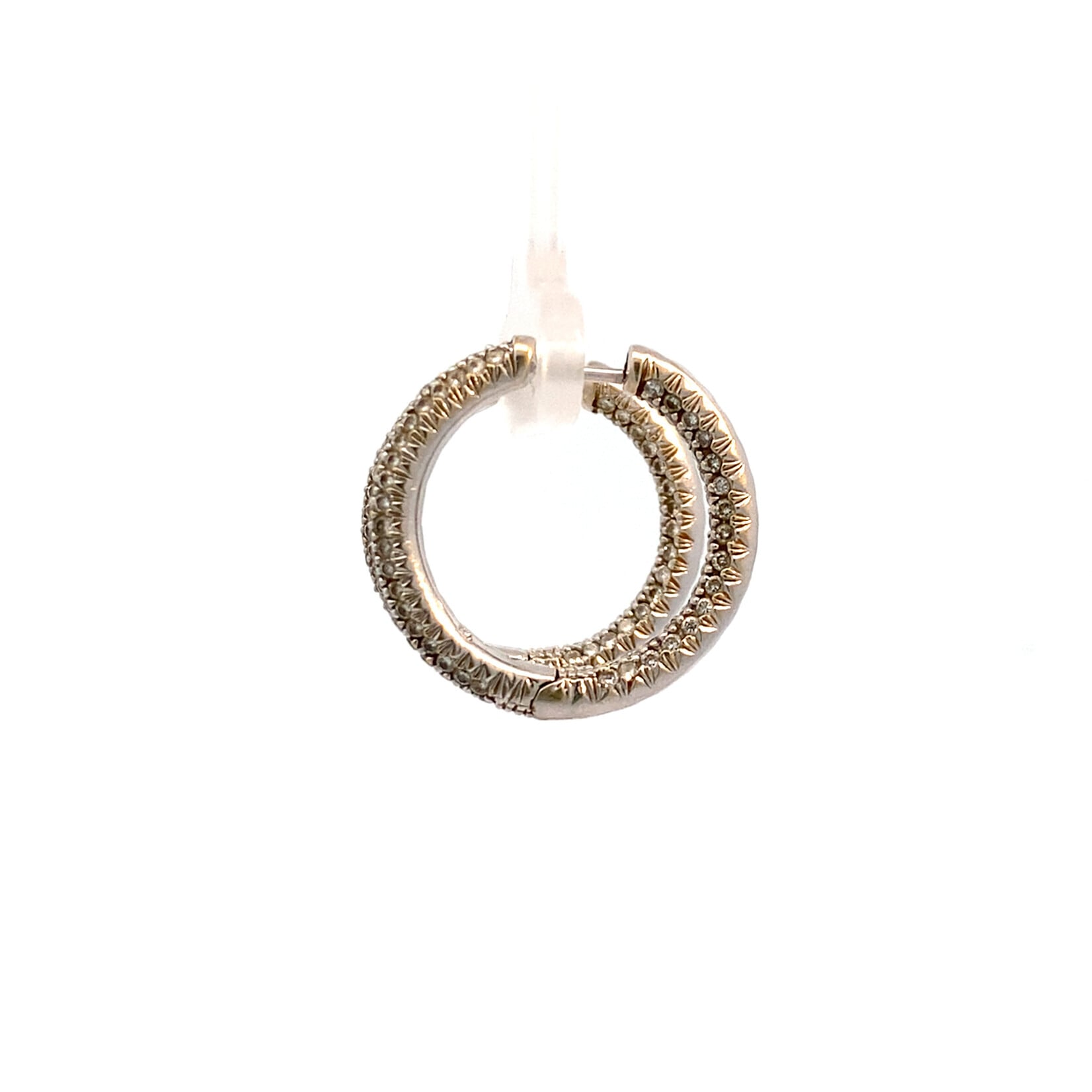 18K Yellow Gold Inside Out Diamond Hoops