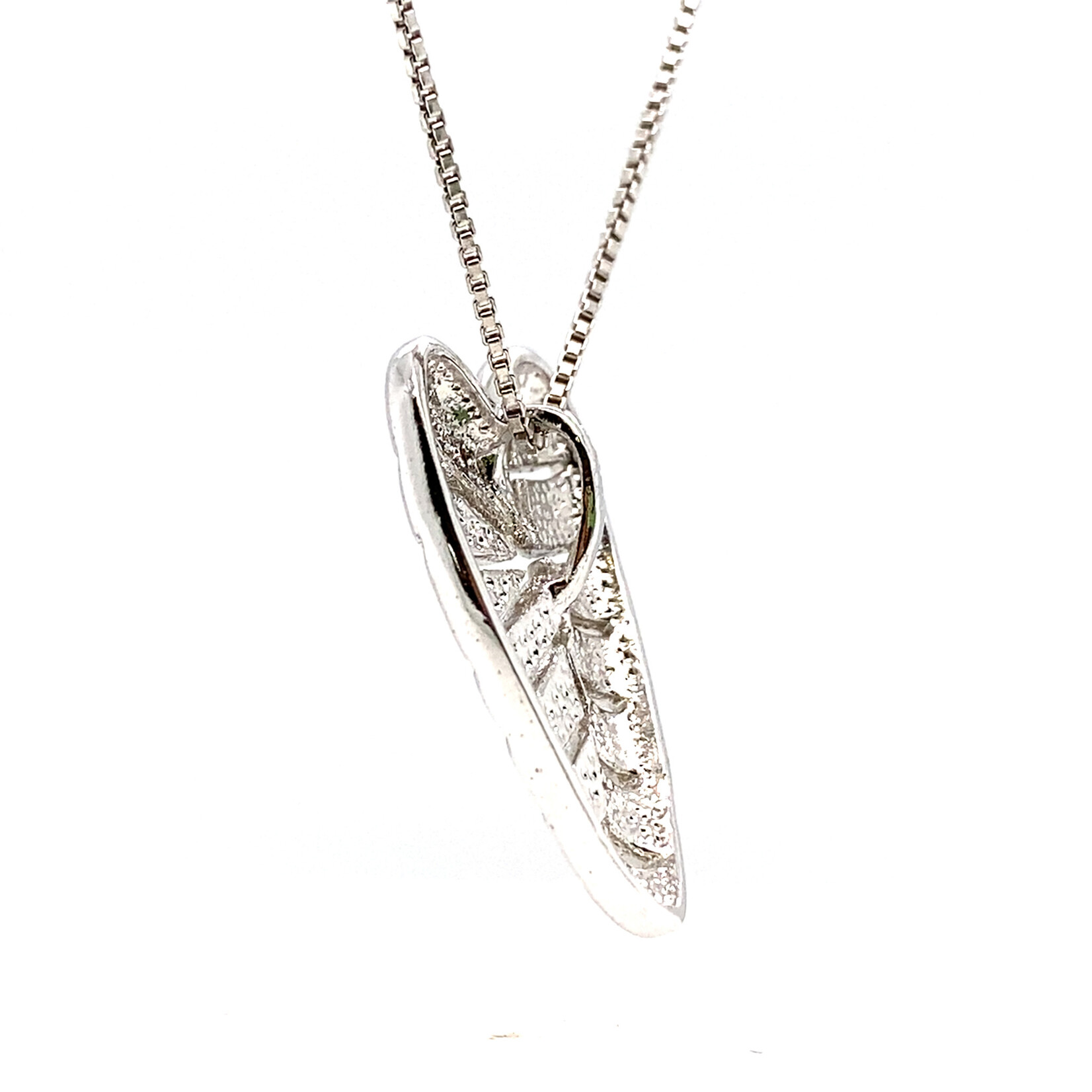 Sterling Silver 25mm Taro Leaf pendant w/16"box chain