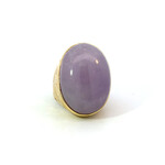 14K Yellow Gold 19x21mm Lavender Jade Ring sz9+