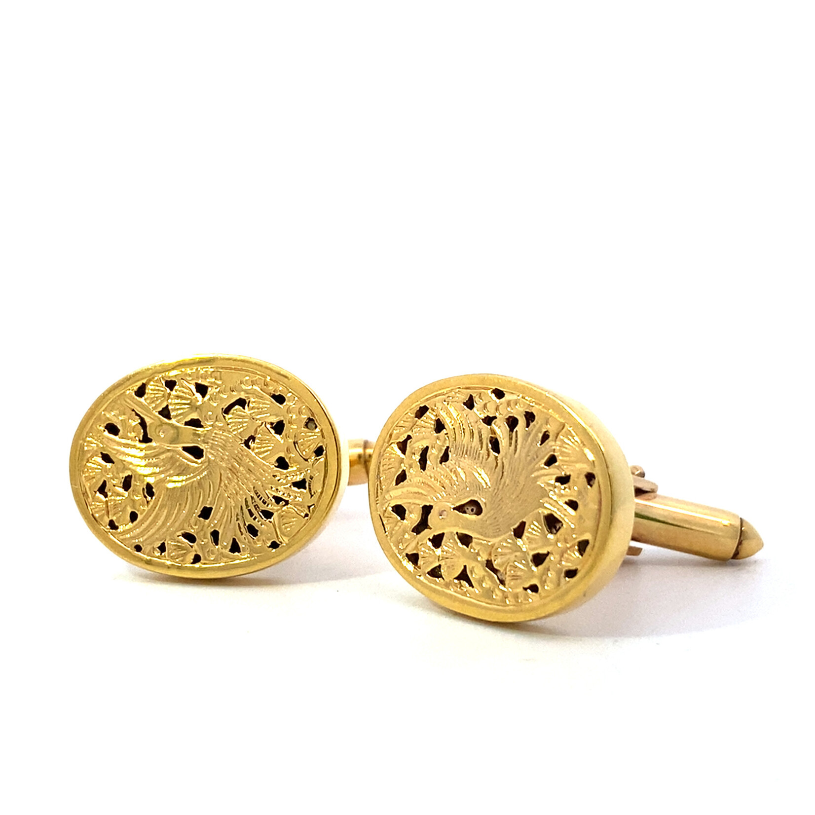 14K Yellow Gold Phoenix Cuff Links
