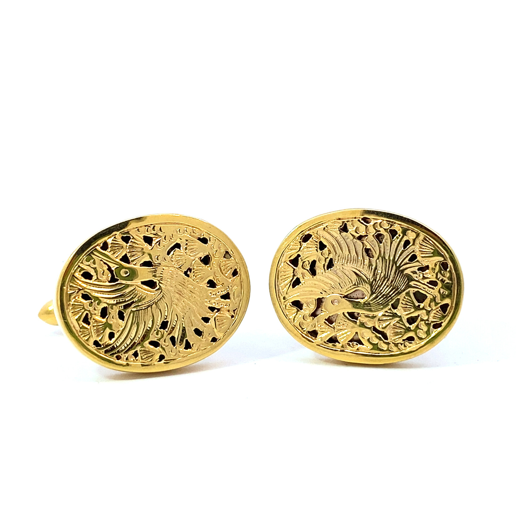 14K Yellow Gold Phoenix Cuff Links