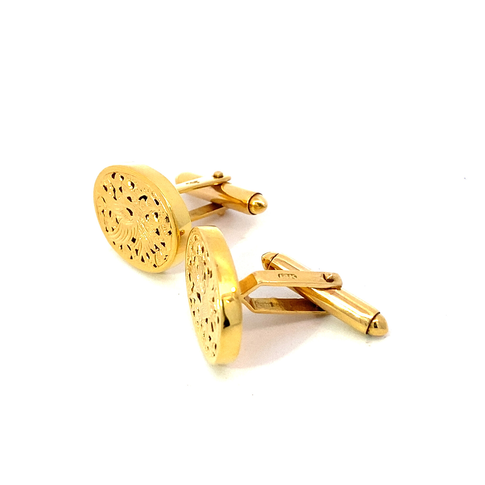 14K Yellow Gold Phoenix Cuff Links