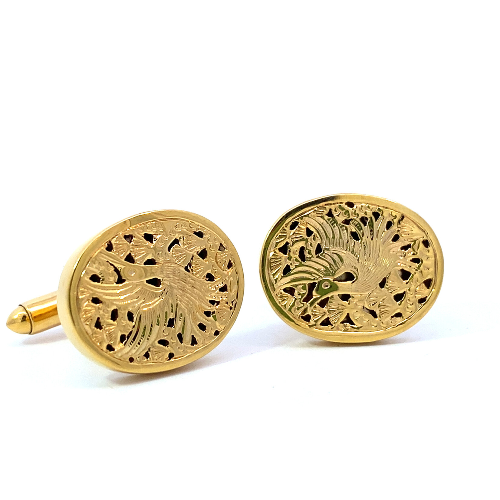 14K Yellow Gold Phoenix Cuff Links