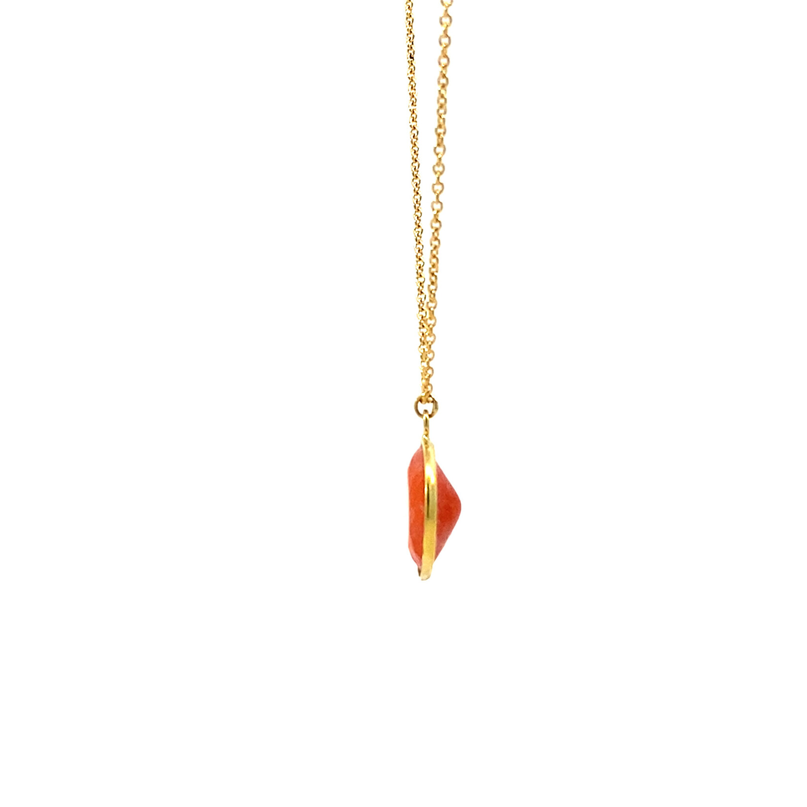 18K Yellow Gold Vintage T&Co Coral Studs with 14" Coral Necklace Set