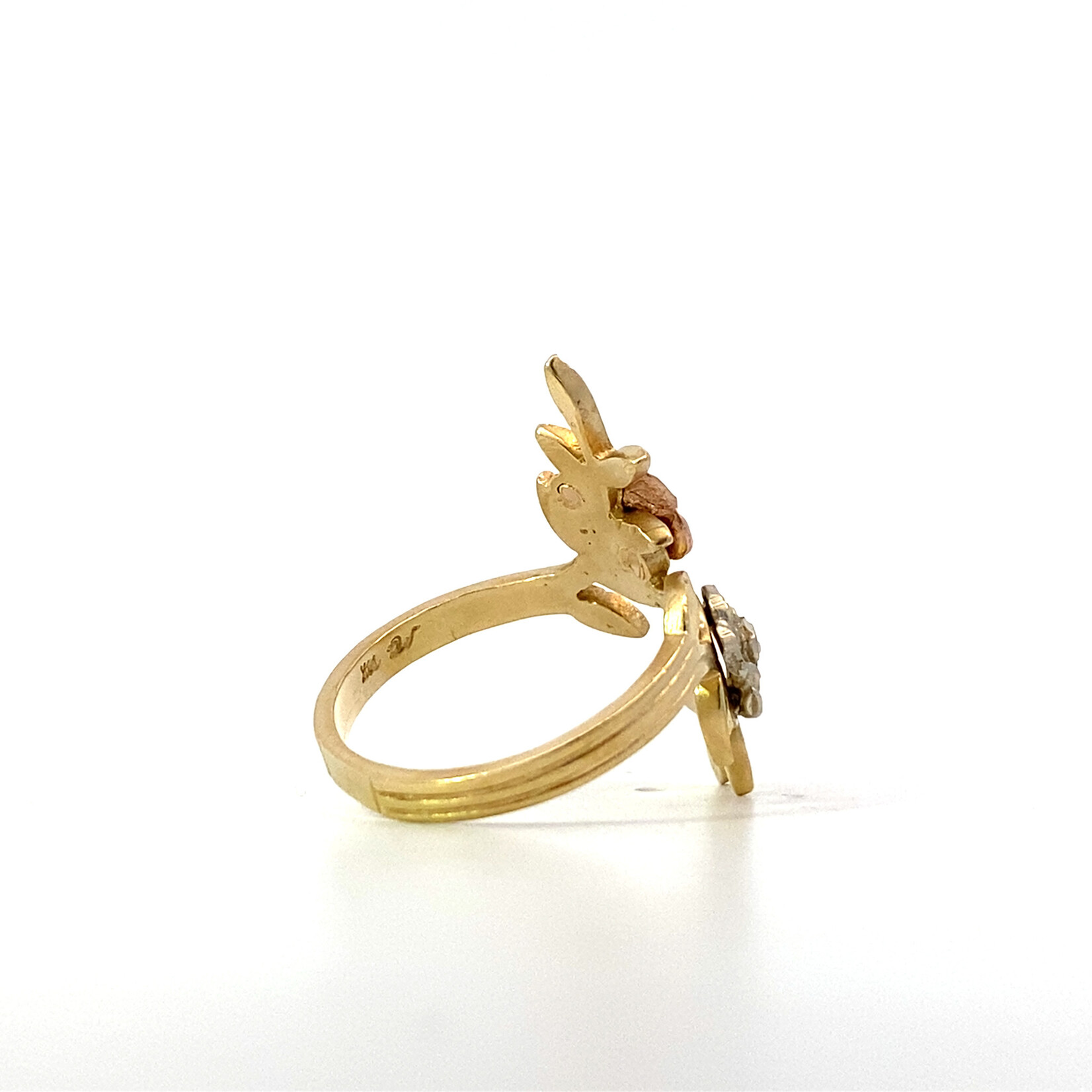 14K Tri Color Rose Ring sz5.5
