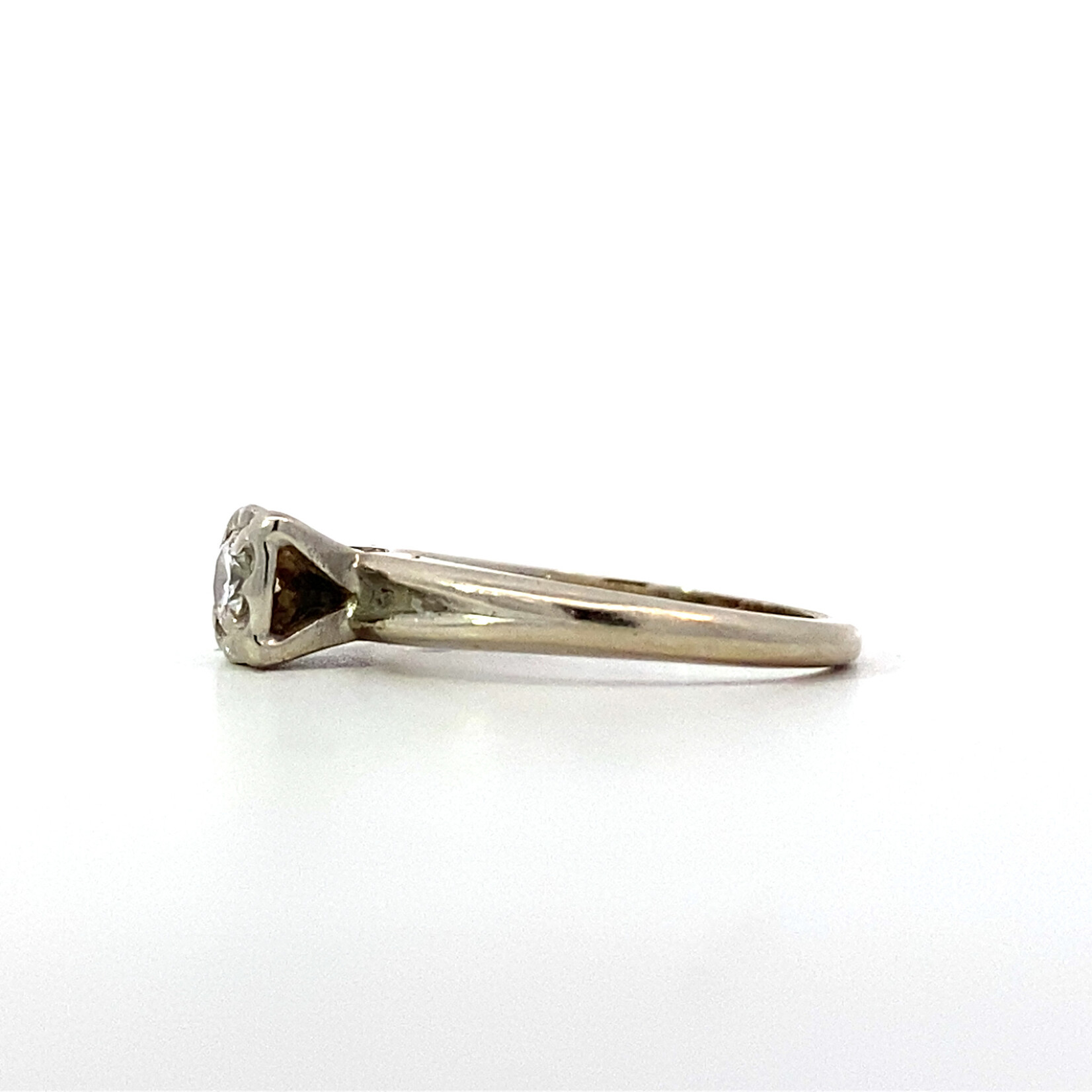 14K White Gold Diamond Ring sz5 D+/-.18ctw