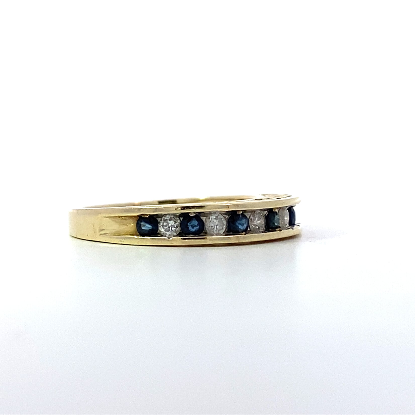 10K Yellow Gold Sapphire and Diamond Ring sz6.5