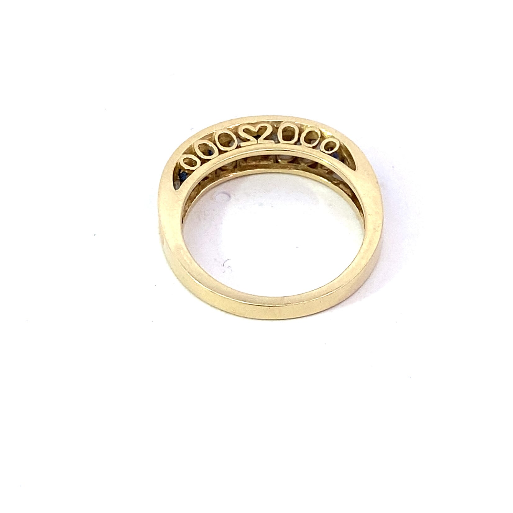 10K Yellow Gold Sapphire and Diamond Ring sz6.5