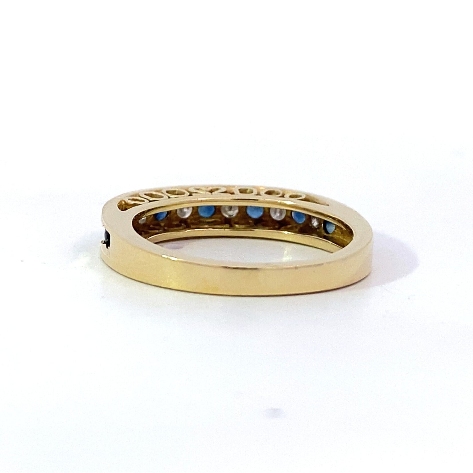 10K Yellow Gold Sapphire and Diamond Ring sz6.5