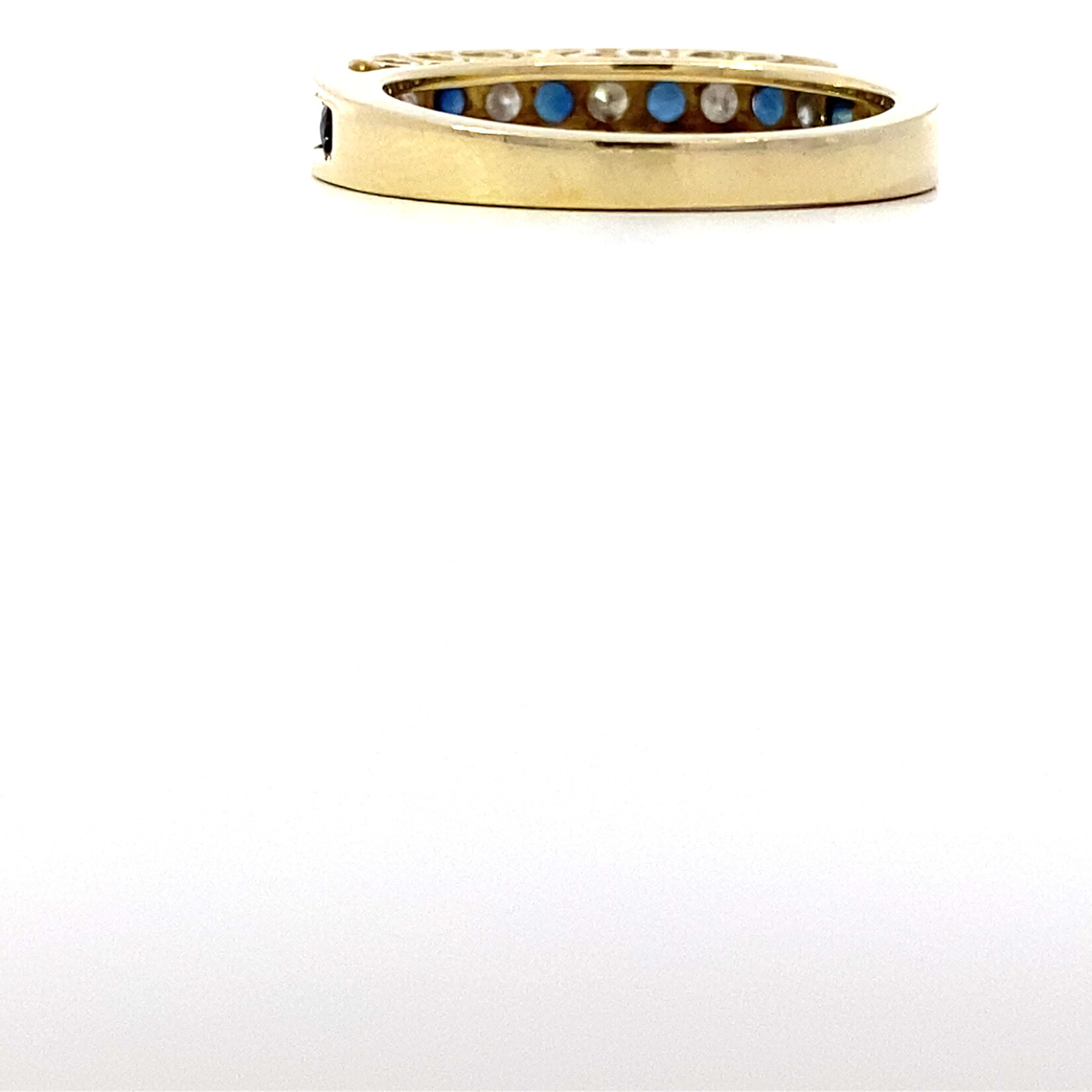 10K Yellow Gold Sapphire and Diamond Ring sz6.5