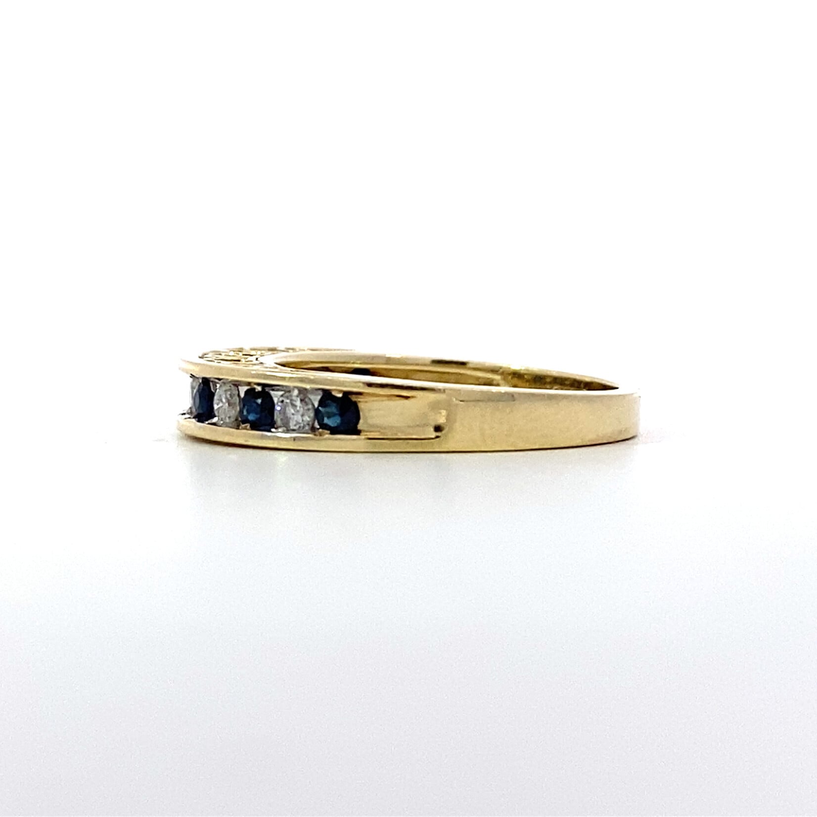 10K Yellow Gold Sapphire and Diamond Ring sz6.5