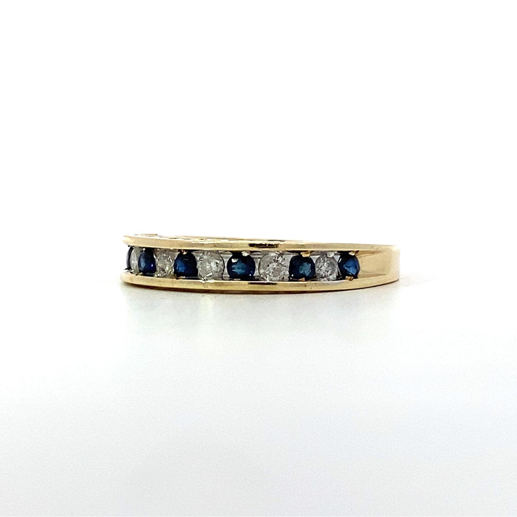 10K Yellow Gold Sapphire and Diamond Ring sz6.5