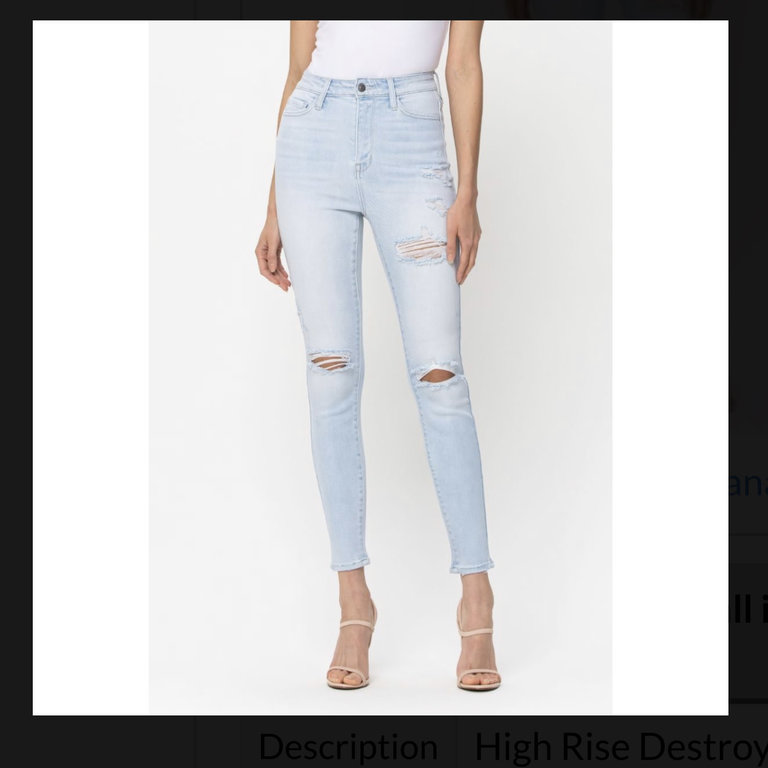 cello High rise distressed ankle skinny