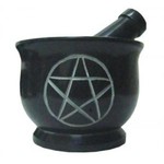 Pentacle Black Stone Mortar and Pestle