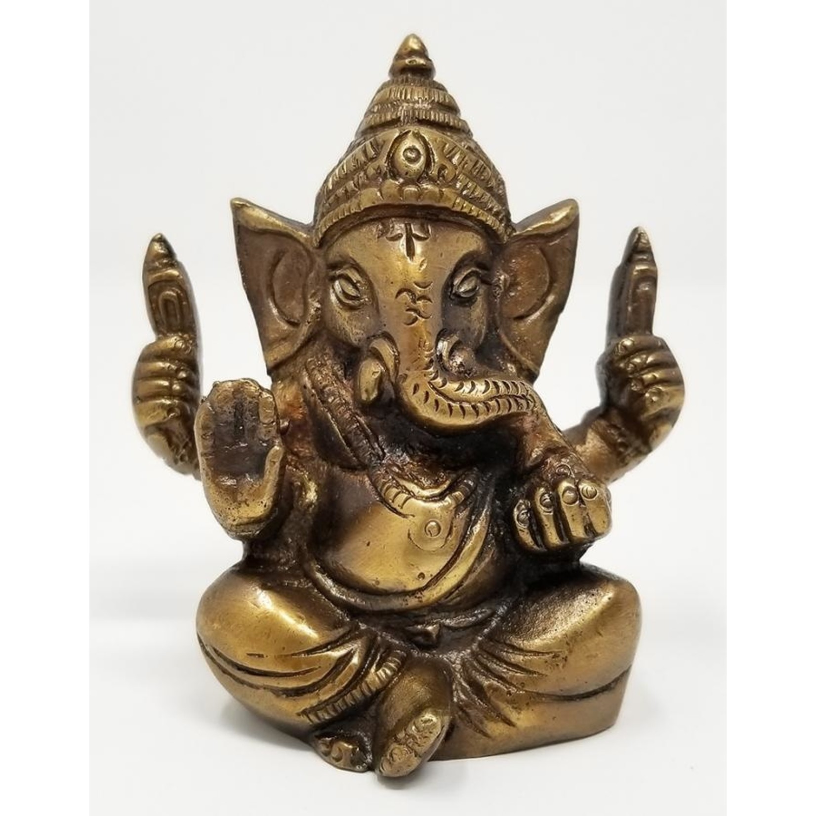 Lord Ganesh Statue 3"  Honey Gold Finish